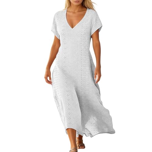 Robe fluide décontractée en textile doux et respirant avec poches intégrées