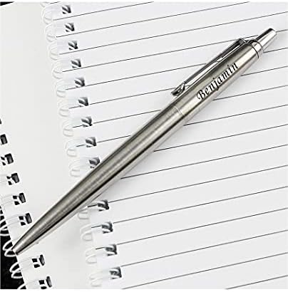 Personalised Engraved Parker Jotter Ballpoint Pen with Genuine Leather Pouch - Choice of Blue or Black Ink, Parker Ballpoint Pen Gift, Personalised Parker Pen Jotter, Gifts For Teachers