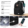 Black Backpack for School - 17.3 Inch Lightweight Daypack for Teen Boys & Girls, Simple Bookbag for Women & Men, Kids Book Bag, Mochilas Escolares para Nios
