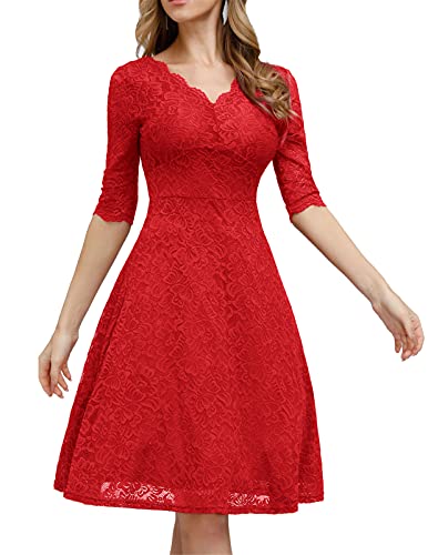 Semi Formal Dresses for Wedding Guest Red Prom Cocktail Confirmation Dresses for Teen Girls Red L