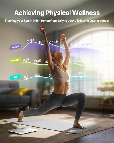 FITINDEX Smart Scale for Body Weight, FSA&HSA Eligible, Scale with BMI, Body Fat, Muscle Mass, Bluetooth,13 Body Composition Analyzer, Sync APP, Digital Bathroom, 400lb, White - Image 5