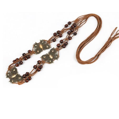 1pc Women Bohemian Style Rope Braid Waist Belt for Dresses Jeans