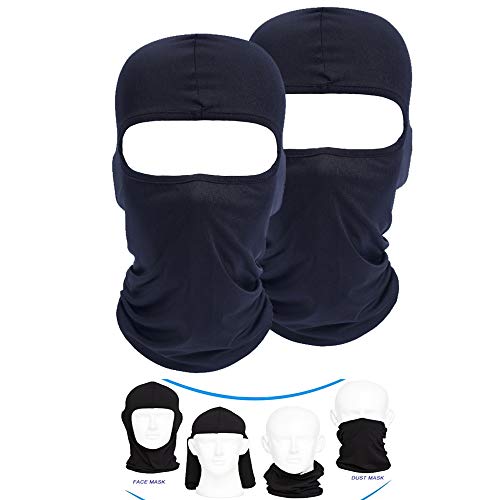 Arcen Balaclava Ski Mask Fabrics Ski Face Mask Motorcycle Cycling Bike Bandana Hiking Skateboard Mask-2 Pack, Black