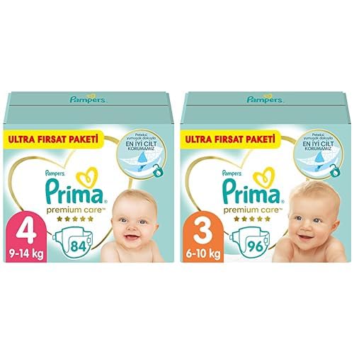Prima Bebek Bezi Premium Care 4 Beden 84 Adet Maxi Fırsat Paketi & Prima Bebek Bezi Premium Care 3 Beden 96 Adet Ultra Fırsat Paketi