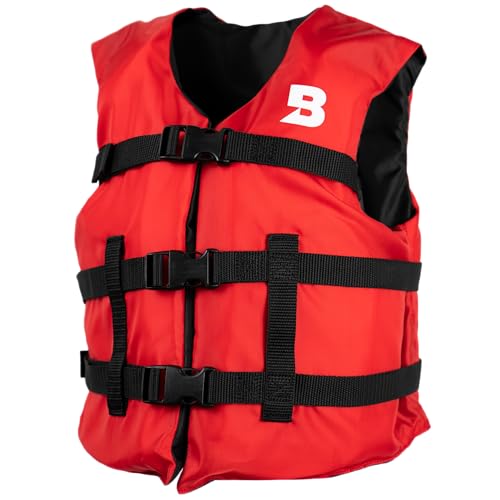 BLUESTORM Universal General Boating Life Jacket | US Coast Guard (USCG) Approved Type 3 Universal Foam Life Vest Preserver (PFD) (Nitro Red, Youth)