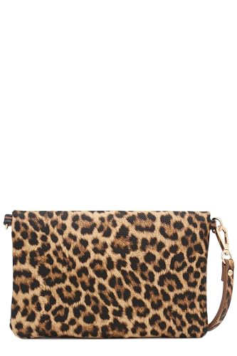 Image of FashionPuzzle Envelope Wristlet Clutch Crossbody Bag with Chain Strap