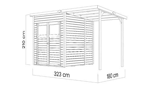 Alpholz Gerätehaus Mollie Plus aus Fichten-Holz | Gartenhaus mit 14 mm Wandstärke | Holzhaus inklusive Montagematerial… – Bild 5