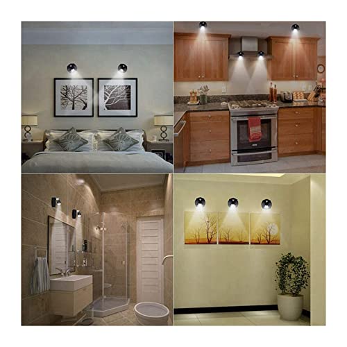 Apliques foco inalámbrico para interiores LED a pilas con mando a distancia, pack de 2 5