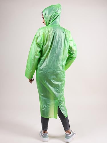 Image of Rupa Rainsuit Women Waterproof PVC Raincoat with Hood & Carry Bag | Lightweight Rainwear for Women with Front Zip | Solid Color | Standard Length | Pack of 1