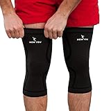 New You Knee Braces Support Compression Sleeves, 1 Pair FDA Approved Wraps Pads for Arthritis, ACL, Running, Pain Relief, Injury Recovery, Basketball and More Sports (Black, Large)