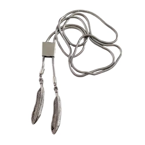 Collar de corbata vaquera de metal trenzado con cordon ajustable para hombre 7