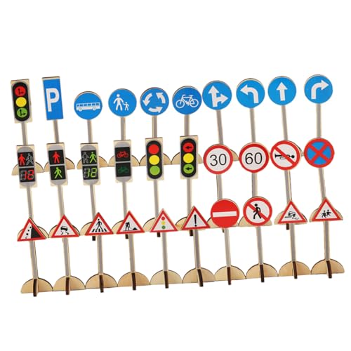 Modèle miniature pour apprentissage précoce en bois durable de sécurité routière