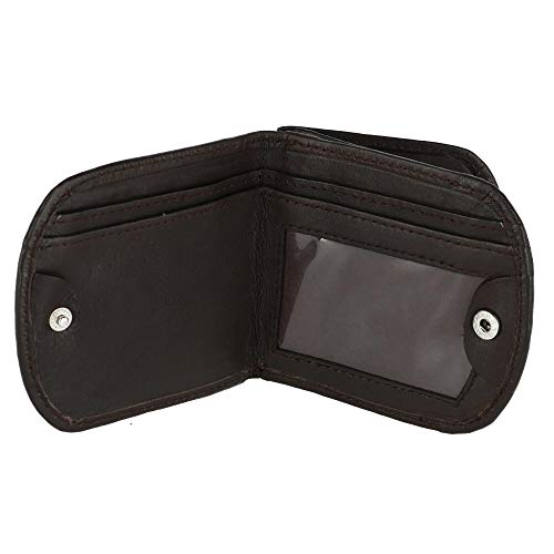 CTM Men's Leather Front Pocket C-Fold Taxi Wallet, Brown4