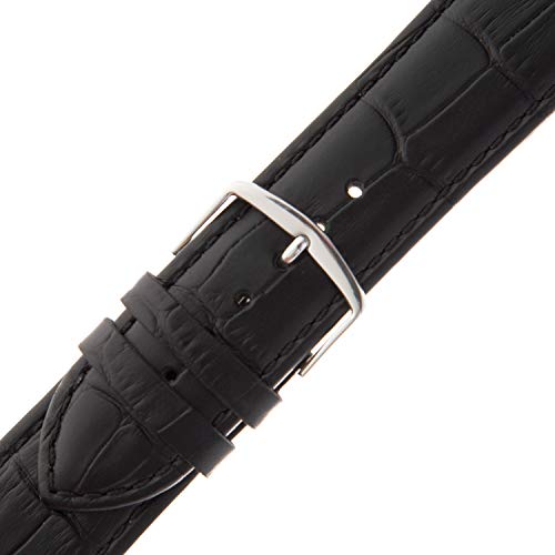 Gilden Unisex 18-24Mm Matte Padded Stitched Gator-Grain Calfskin Watch Band Mls30-0118 (18 Millimeter End Width, Black) #TOP1