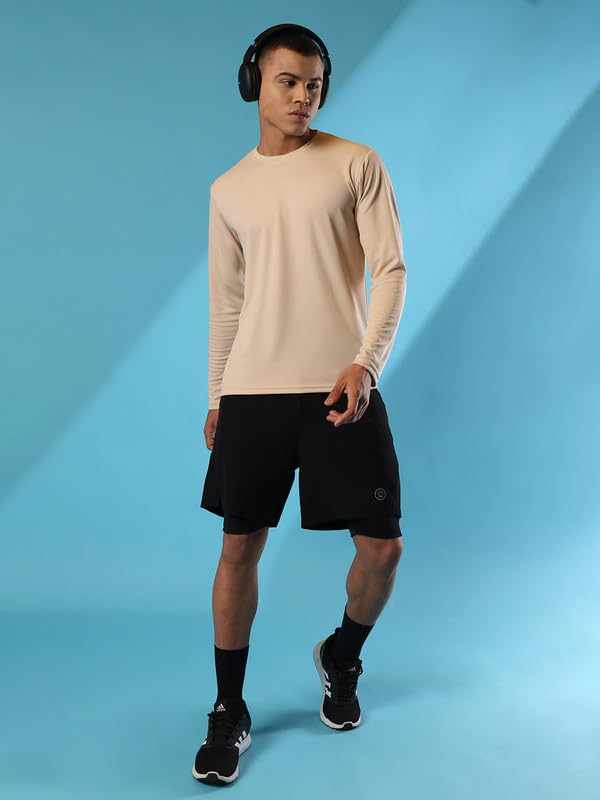 Image of CHKOKKO Gym T Shirts for Men Workout Solid Quick Dry Sports Men T-Shirts Breathable Lightweight Full Sleeve Regular Fit Round Neck Running Stylish Tshirt for man