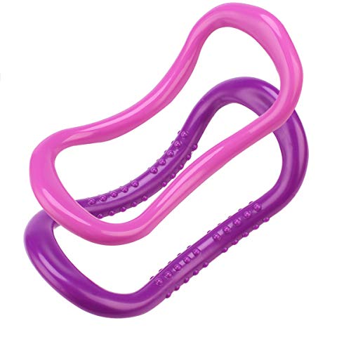 LAKELI Yoga Ring Pilates Training Ring Fitness Circle for Exercise Stretching Massage,Home Gym Training for Stretches and Strengthen Chest Thighs Arms Core (2 Pack)