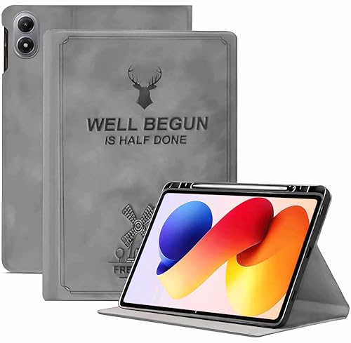 Image of ProElite Case Cover for Xiaomi Redmi Pad 2 Pro 12.1 inch Case, Deer Flip case Cover for Xiaomi Redmi Pad 2 Pro 12.1 inch Case with Pen Holder [Auto Sleep Wake Feature], Grey