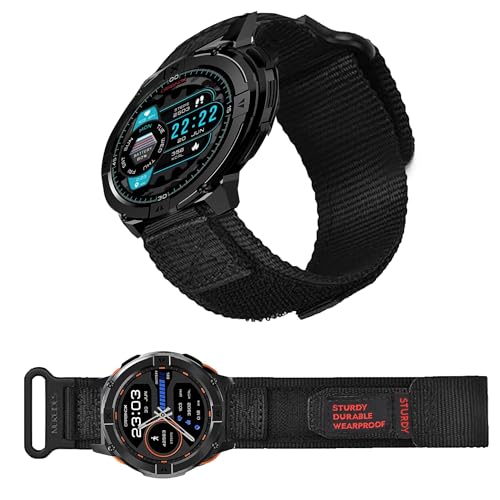 Lamshaw Compatible With Eigiis Ke3 Smartwatch Bands, 22Mm Rugged Nylon Sports Strap With Woven Loop Design For Ke2, Ke3, Ke5, Ke6, K22, K27, K52, K55, K56, K57, Dm50, Hm09, I32, S35, S66 Military Smart Watch thumb #5