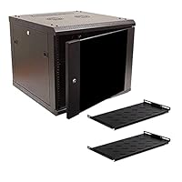 9U Wall Mount Network Server 19 Inch Cabinet Rack Enclosure Glass Door Lock W/Shelves, Sold by MendyNet