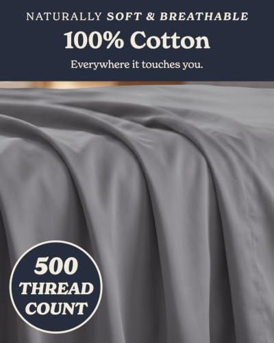 Image of Beckham Hotel Collection 100% Cotton King Sheet Set, 4-Piece, Dark Gray