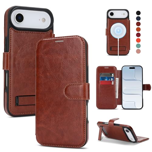 CIVICASE for iPhone Air Wallet Case with Stand,PU Leather Flip Credit Card Holder Slots (RFID Blocking),Compatible with Magsafe Magnetic Holder Phone Cover Women Men,Dark Brown by CIVICASE - Used condition - US$6.00