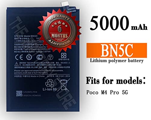 Image of THE BATTERY STORE Original Battery for Xiaomi Poco M4 Pro (BN5C) 5000mAh Battery with 6 Month WARRENTY l (for MI BN5C)