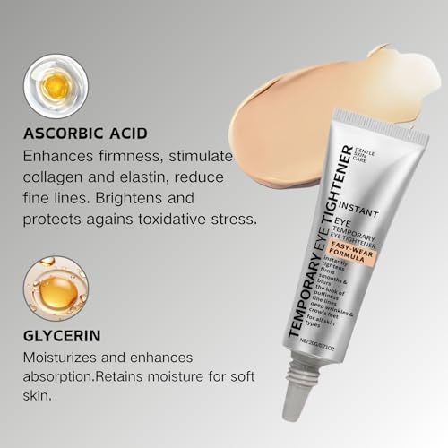 Temporary Eye Tightener - Eye Tightening Cream Instant - Instant 𝐄𝐲𝐞 Bag Tightener with Brush - Reduces Fine Lines & Wrinkles Under E-ye Cream - 𝐄𝐲𝐞 Bags Remover Women - Firming E-ye Bag Creams - Image 5