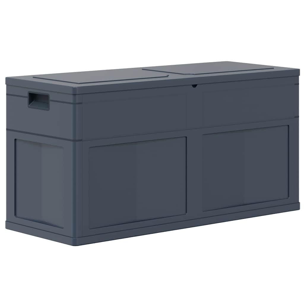 Garten-Aufbewahrungsbox 320 L Schwarz Kunststoff Holz-Optik mit Deckel abschließbar wetterfest für Balkon Terrasse Outdoor Stauraum Sitzfunktion Schutz Ordnung