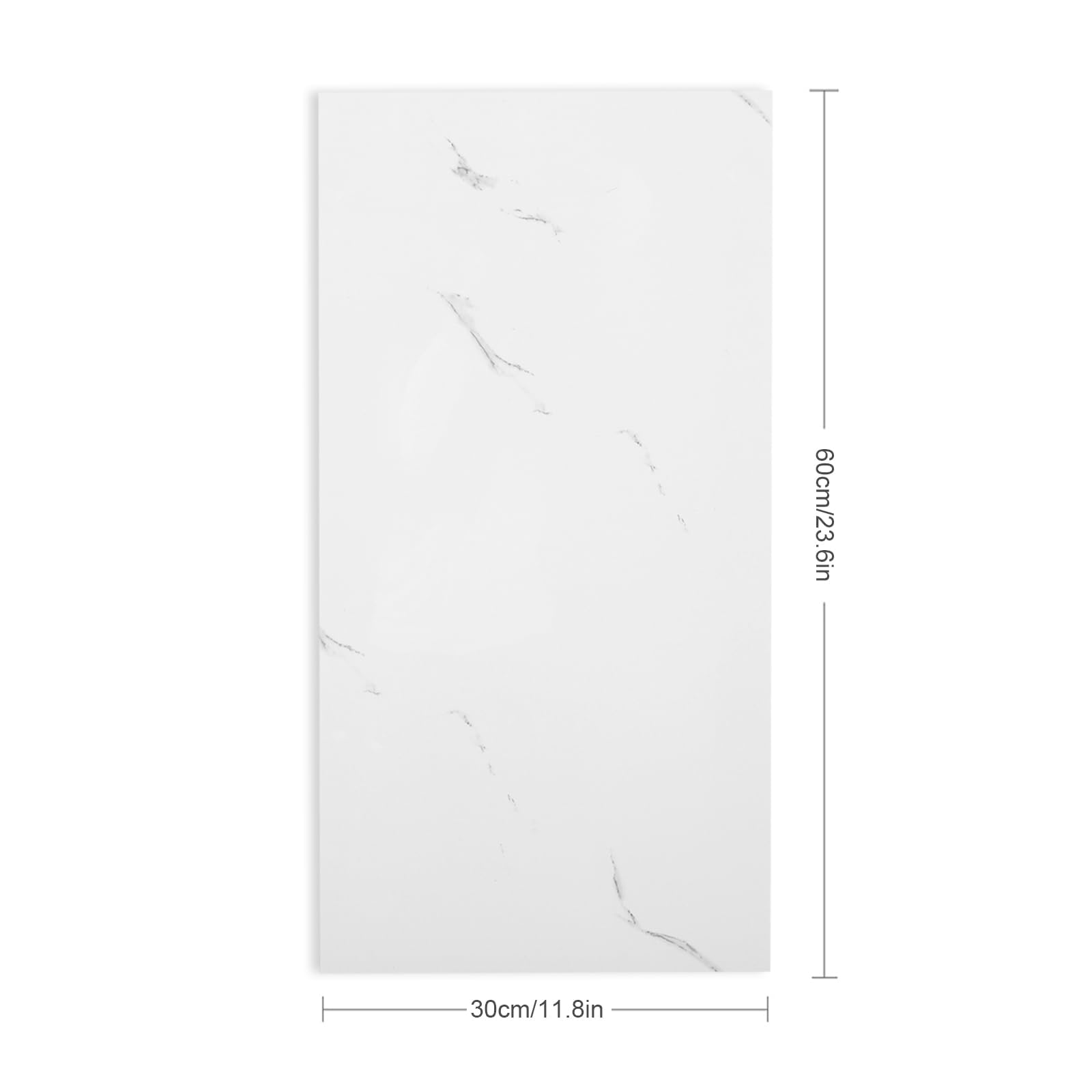 Panel trasero de cocina autoadhesivo, 10 unidades, 30 cm x 60 cm, lámina protectora de pared trasera de 2,5 mm, lámina de PVC para cocina, baño (E)