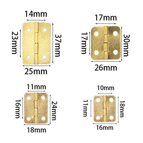 Charnières de meubles rétro en métal jaune avec vis pour bricolage - 5