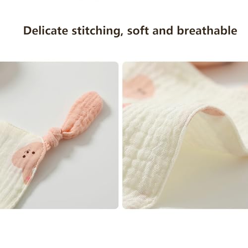 Image of Lovey Blanket for Boys and Girls, Organic Cotton Muslin Security Blanket for Babies, Soft Breathable Lovie Soothing Towel for Newborn and Infant (Brown| Bunny)