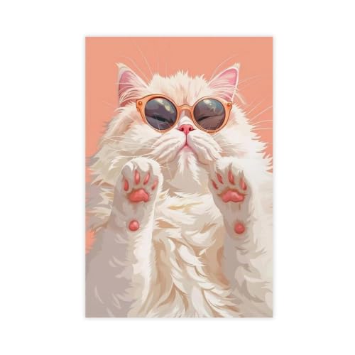 Toile chat à lunettes de soleil 61x91,4 cm pour rompre la monotonie