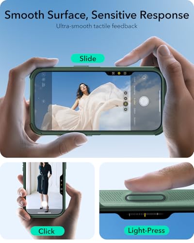 Image of ESR for iPhone 16 Plus Phone Case with Stand, 23ft Military-Grade Drop Protection with Camera Control, Shock-Absorbing Rugged Cover, Compatible with MagSafe Accessories, Cyber Series, Light Green