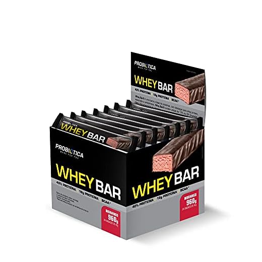Probiótica Whey Bar Low Carb (960G) Caixa 24 Unidades - Sabor Morango