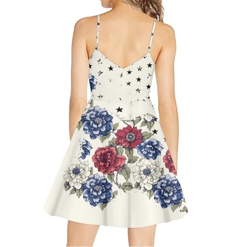 Image of Cozeyat Women Girls Summer Sleeveless Dress Casual Swing Beach Cover Up Knee Length Dresses,Large Size XS-4XL