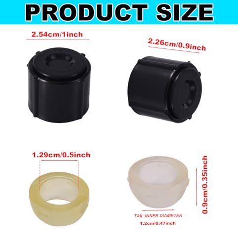 Image of Tinoaly 2pcs Low Point Drain Seals /Caps with Sealing Ring & Tape, Plastic RV Drain Cap for RV Camper Travel Trailer 1 /2 Inch Hot & Cold Water Lines Connects to Pex Pipe /Tubing Fittings