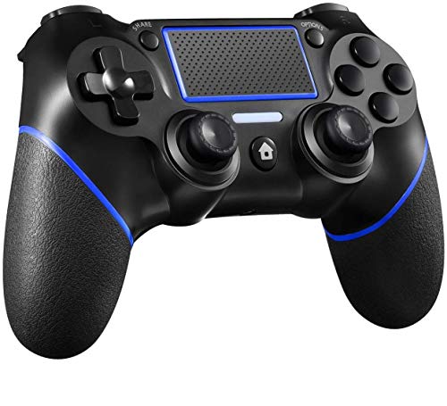 PS4 Controller Wireless Gamepad for Playstation 4 with Motion Motors and Audio Function, Mini LED Indicator, USB Cable(Black)
