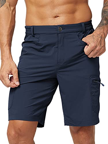 Mier Men's Quick Dry Hiking Shorts Stretchy Cargo Shorts With 6 Pockets, Water Resistant, 36, Navy #TOP5