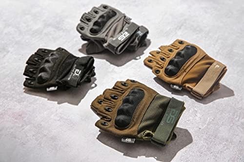 Glove Station The Fingerless Tactical Rubber Knuckle Gloves for Men Outdoor Sports Training Motorcycling, Camouflage, Medium — view 6