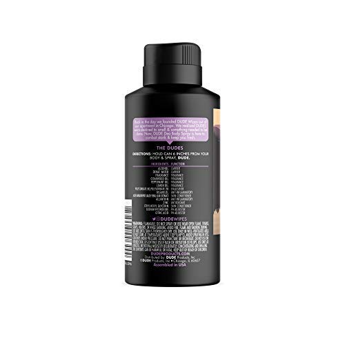 DUDE Deodorant Body Spray, North Winds, 2.8 Ounces