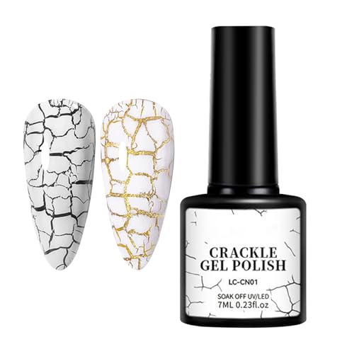 Rencontre à ongles Crackle, Huile de vernis de crémaillère de 7 ml, séchage rapide Crackles Effet Gel Polons, Air de longue durée Arts ongles secs pour...