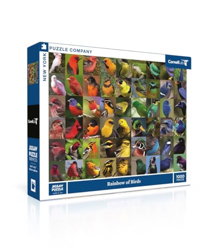 New York Puzzle Company - Cornell Lab Rainbow of Birds - 1000 Piece Jigsaw Puzzle for Adults