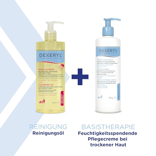Dexeryl Creme 500g: Pflege und Schutz für trockene Haut insbesondere bei verschiedenen Hauterkrankungen wie Neurodermitis. Parfümfrei und ohne Parabene