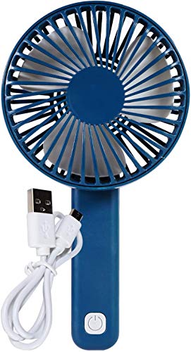 Bright Eyes - Micro USB RECHARGEABLE Mini Handheld Fan with Adjustable Handle (Turquoise)