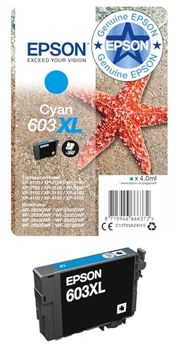 Epson 603XL Cyan Starfish High Yield Genuine, Ink Cartridge