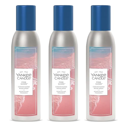 Yankee Candle Concentrated Room Spray Air Freshener Instant Home Fragrance Odor Eliminating Spray Strong Scent Room Freshener for Home and Bathroom Pink Sands (Pack of 3)