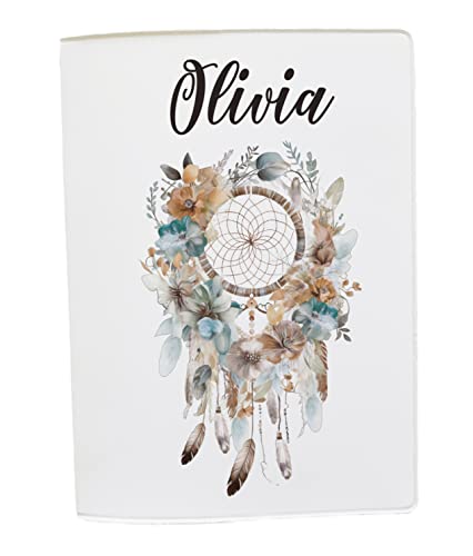C835 Protège passeport personnalisé motif dreamcatcher, étui de passeport personnalisable