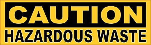 StickerTalk Caution Hazardous Waste Magnet, 10 inches by 3 inches
