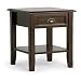 Simpli Home Burlington Solid Wood End Side Table, Espresso Brown
