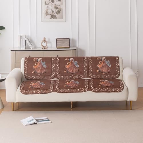 Image of HOKIPO HeavenHue Sofa Cover 3 Seater for Seat & Back, Nritya Echo